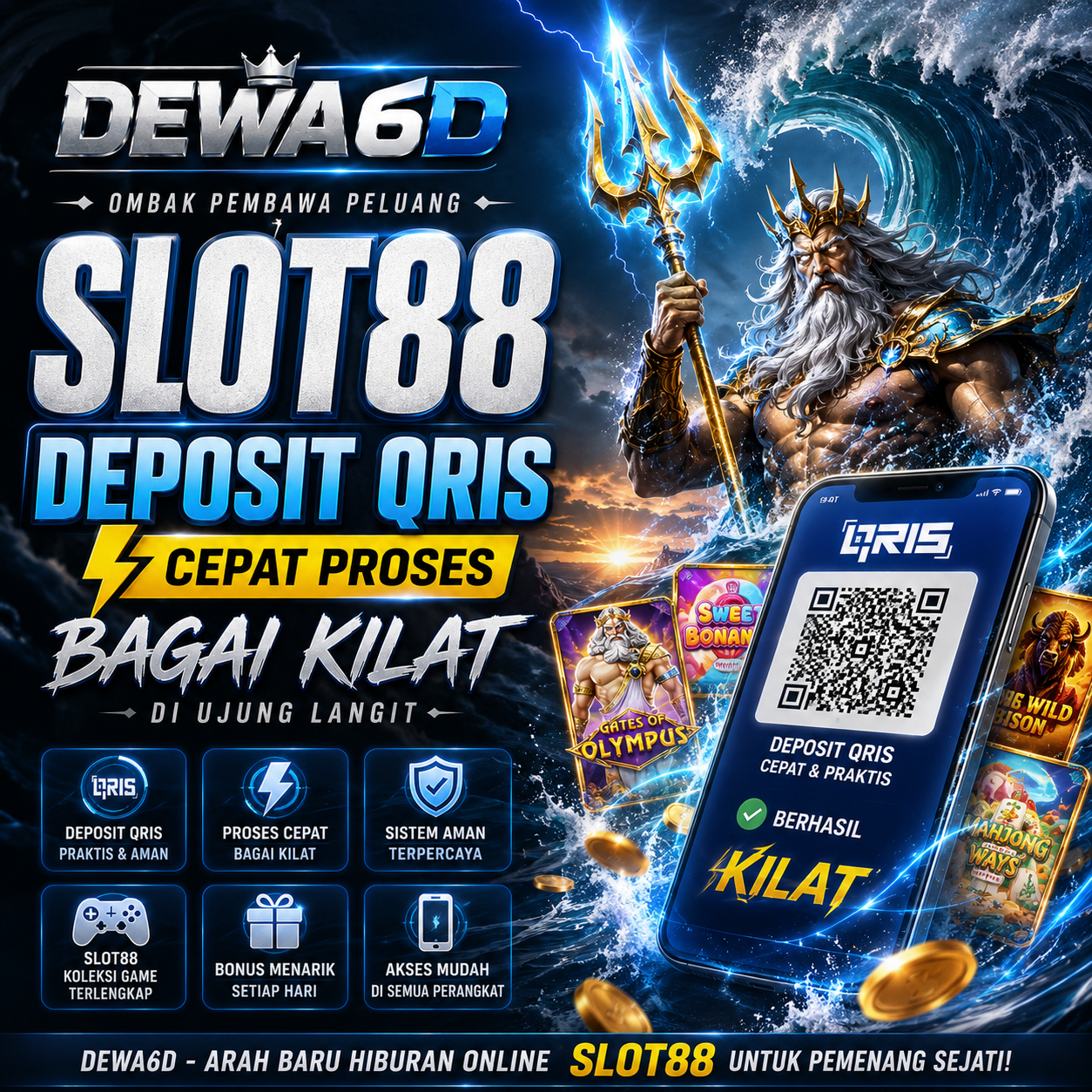DEWA6D - Ombak Pembawa Peluang Slot88 Deposit Qris Cepat Proses Bagai Kilat di Ujung Langit